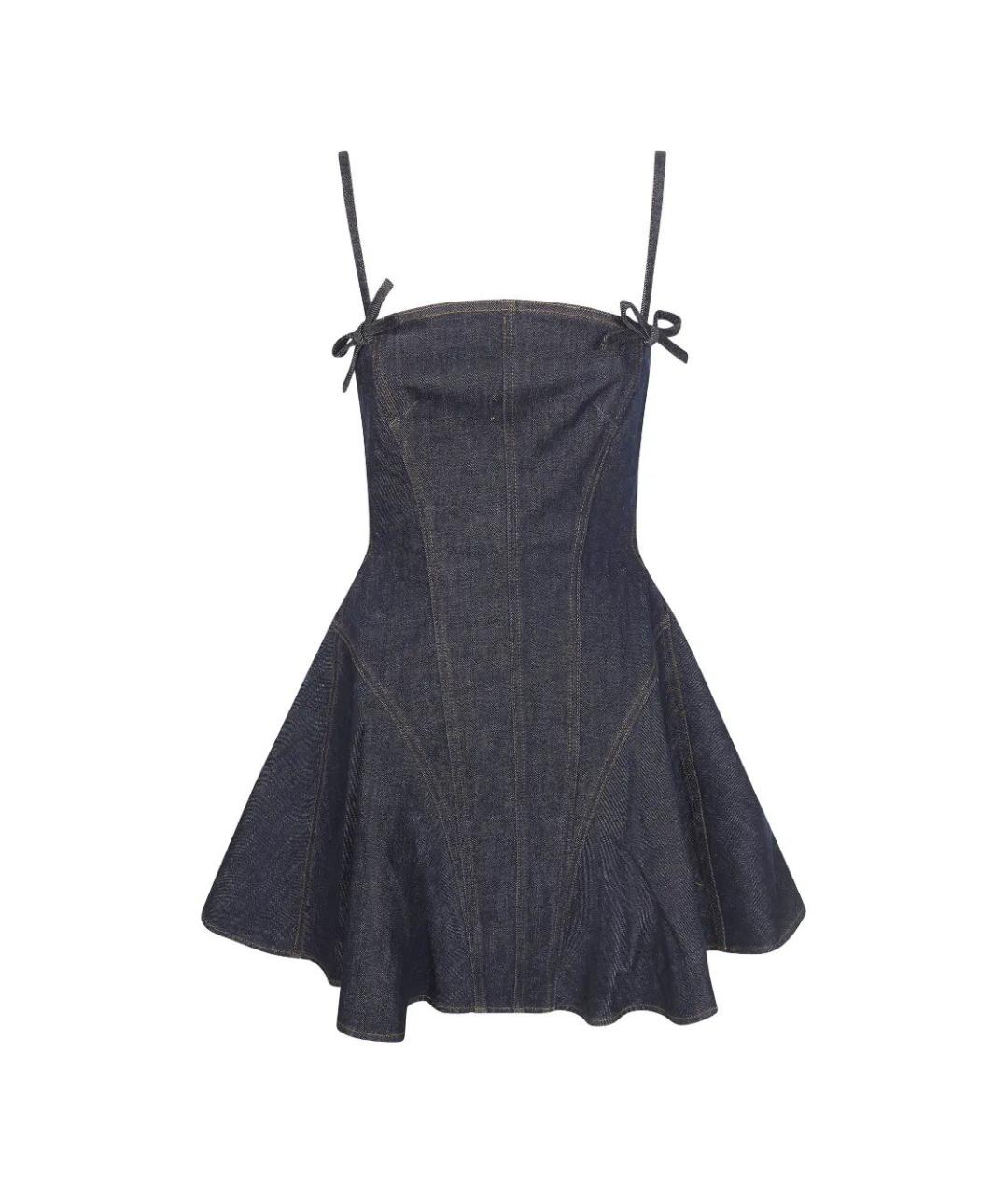 SELF-PORTRAIT Синее хлопковое повседневное платье, фото 1