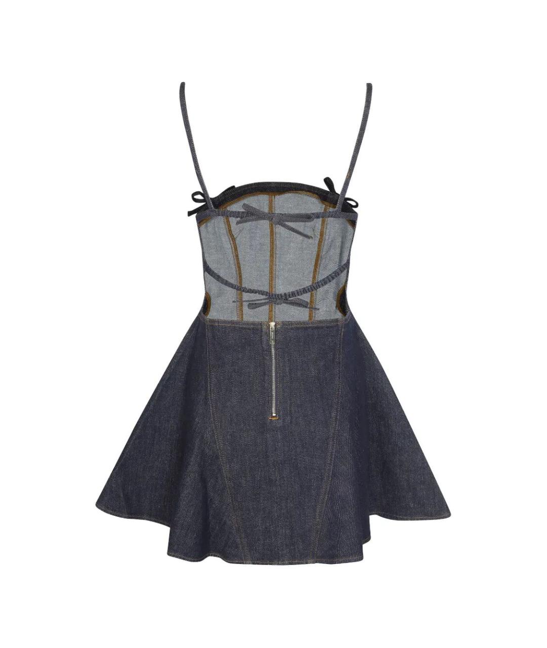 SELF-PORTRAIT Синее хлопковое повседневное платье, фото 3