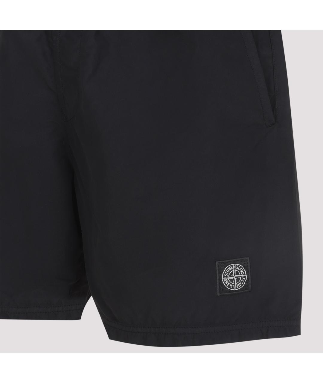 STONE ISLAND Черные полиамидовые шорты, фото 4