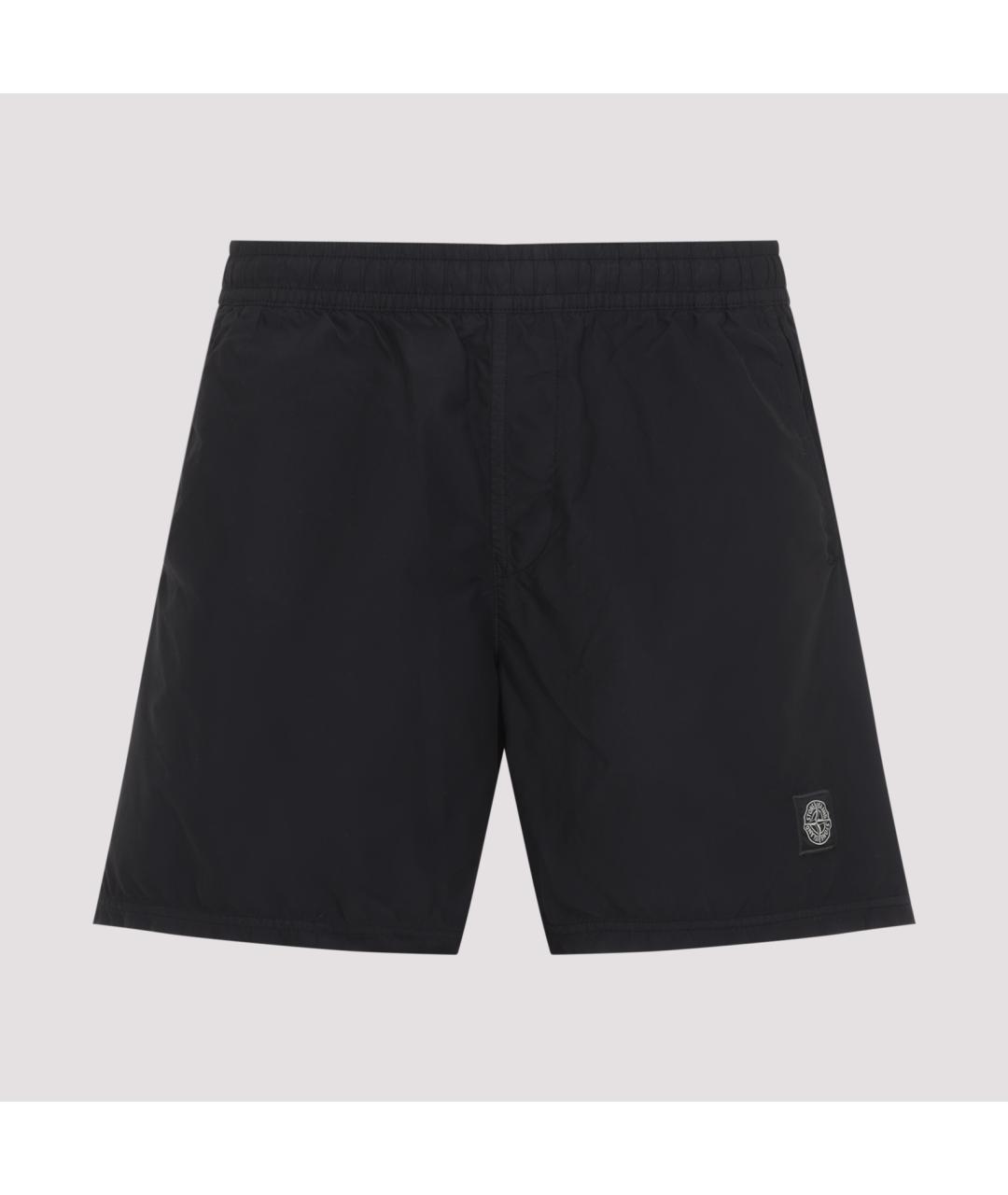 STONE ISLAND Черные полиамидовые шорты, фото 2
