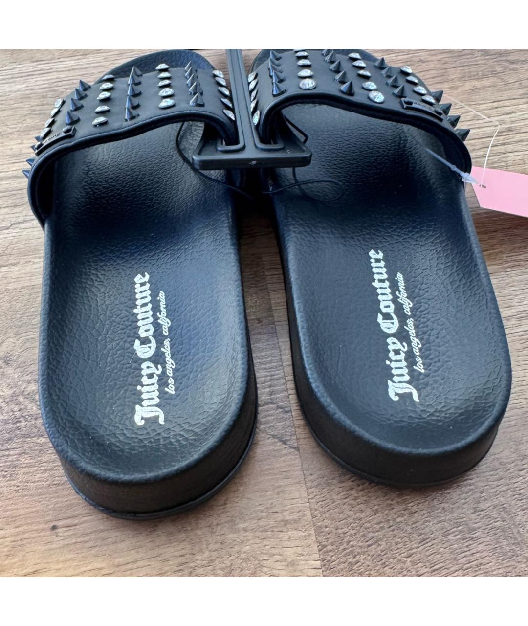 JUICY COUTURE Черные шлепанцы, фото 4