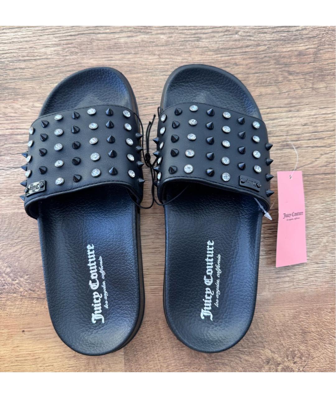 JUICY COUTURE Черные шлепанцы, фото 3