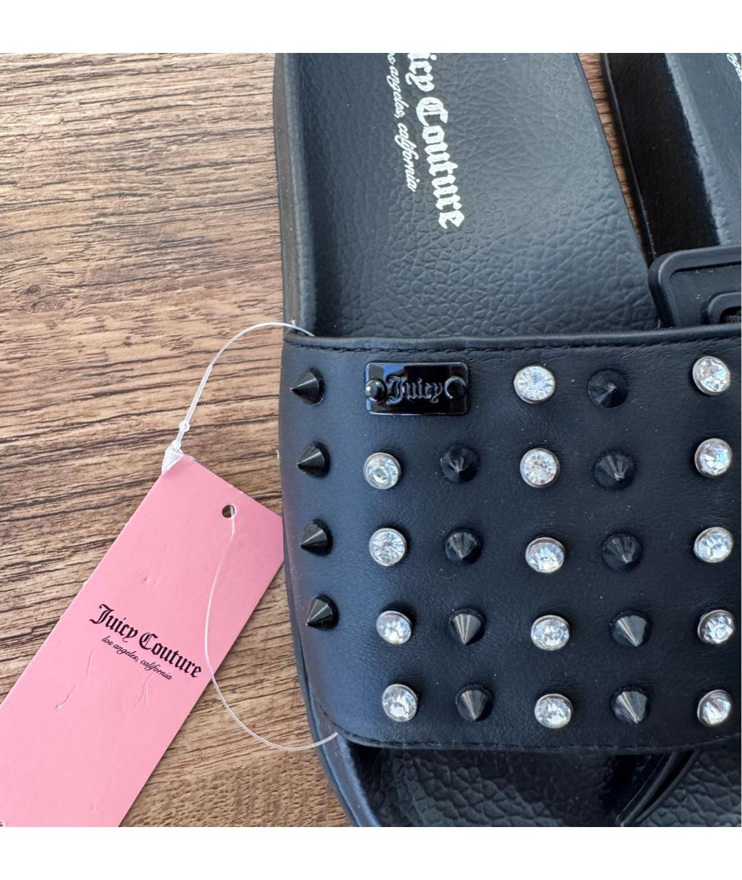 JUICY COUTURE Черные шлепанцы, фото 6
