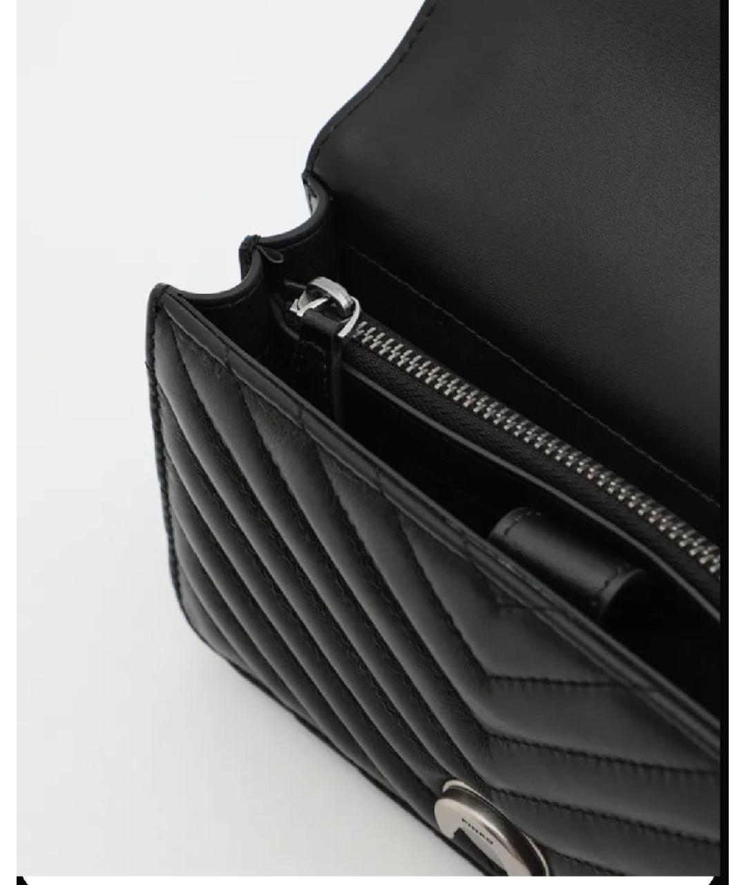 PINKO Черная кожаная сумка через плечо, фото 3