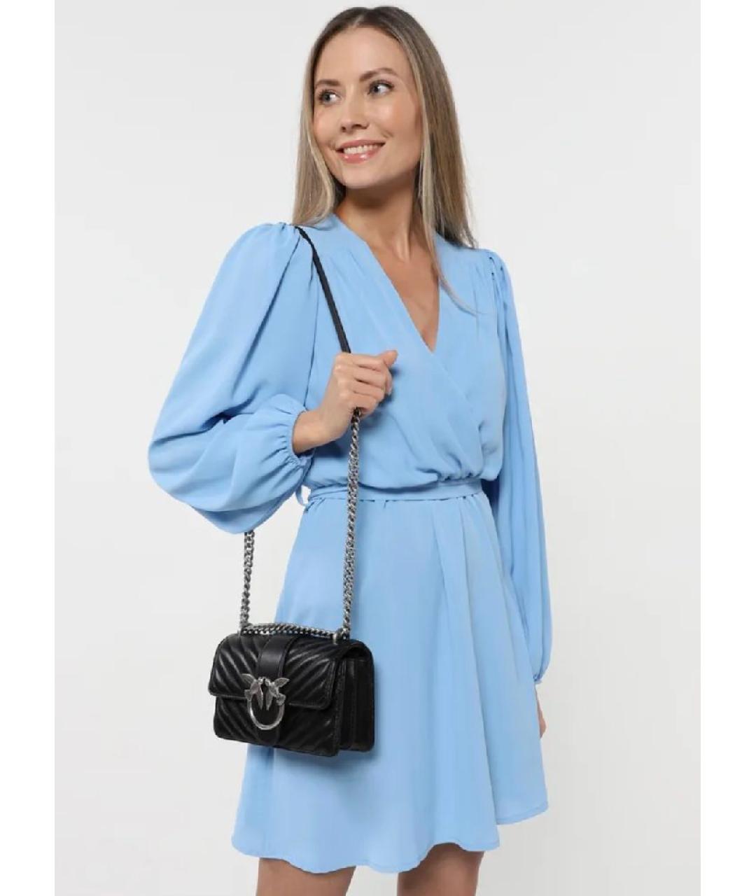 PINKO Черная кожаная сумка через плечо, фото 5