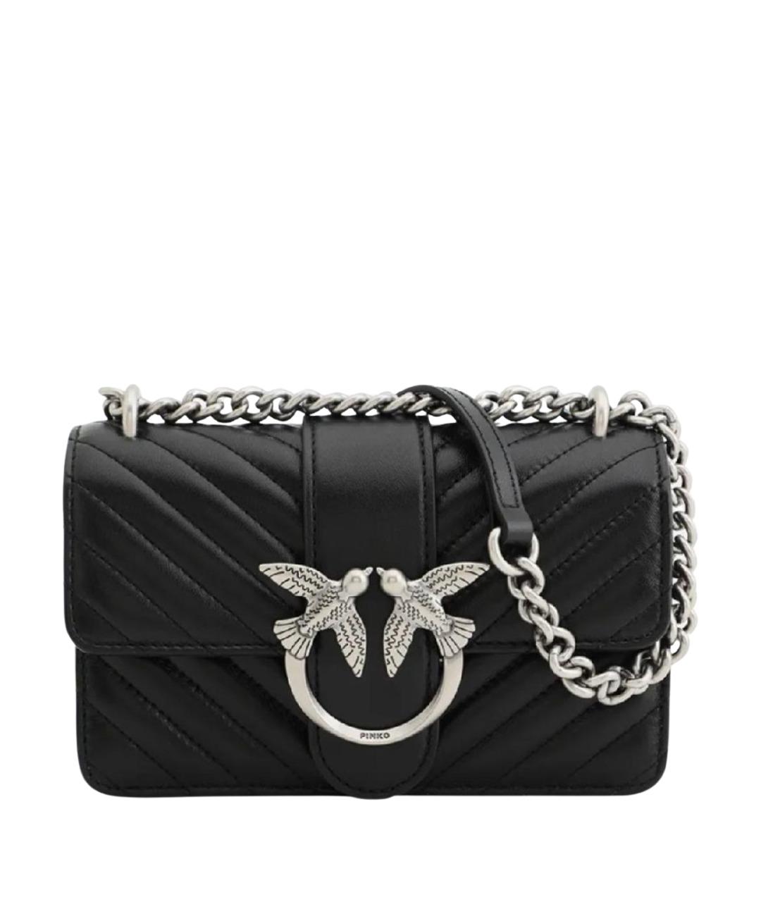 PINKO Черная кожаная сумка через плечо, фото 1