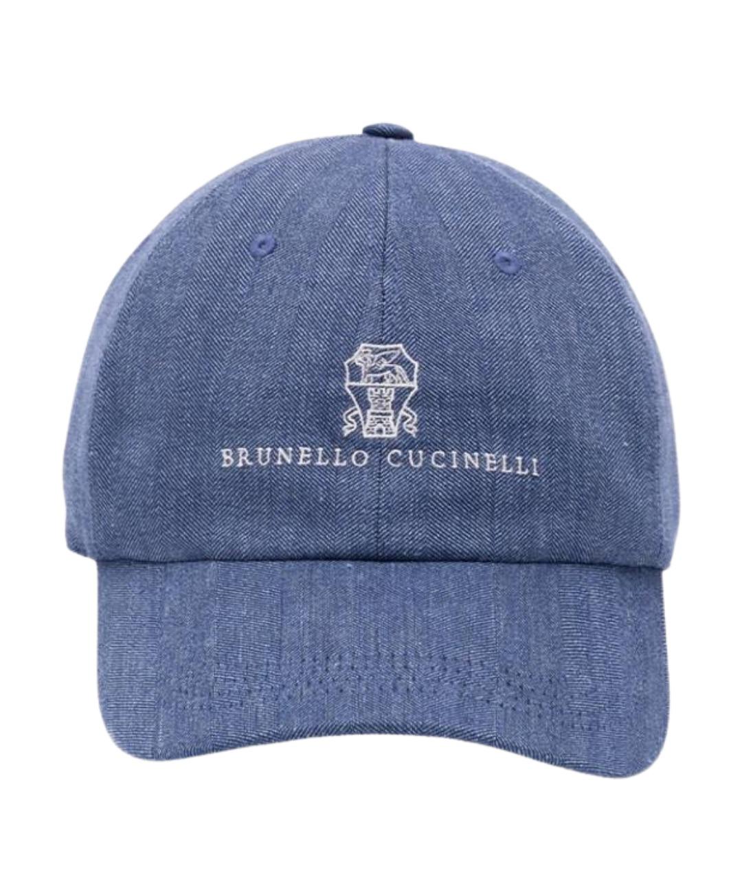 BRUNELLO CUCINELLI Синяя хлопковая кепка/бейсболка, фото 1