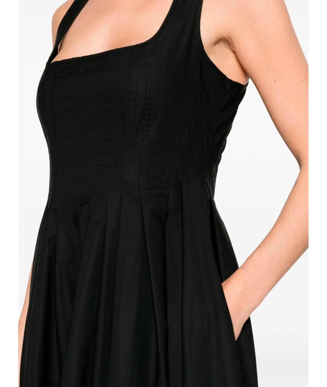 SPORTMAX Черное хлопковое повседневное платье, фото 5