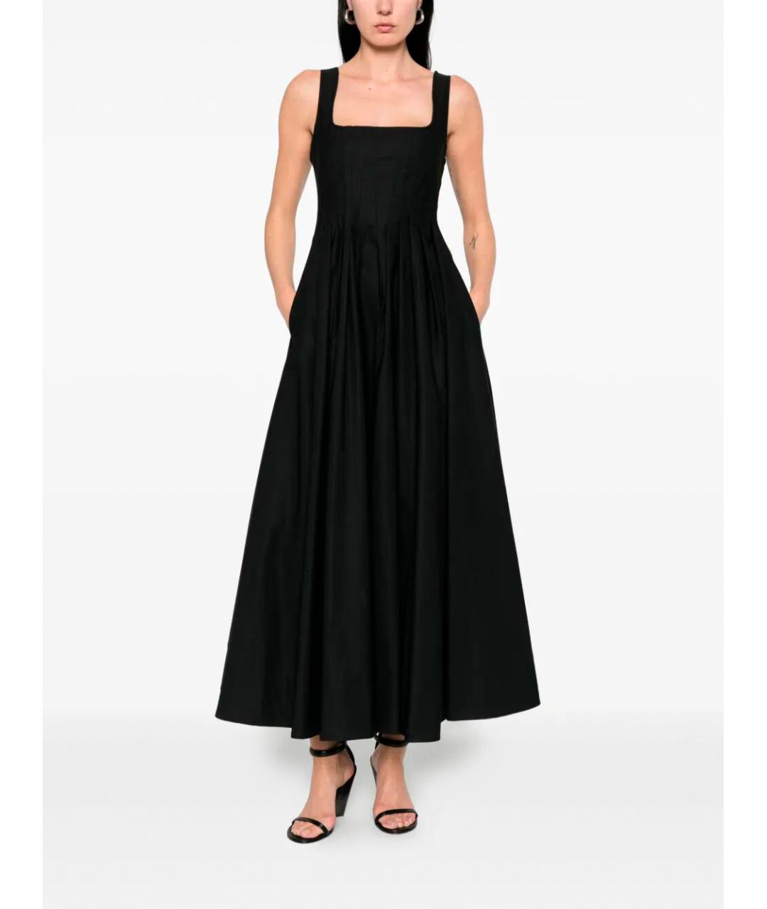 SPORTMAX Черное хлопковое повседневное платье, фото 2