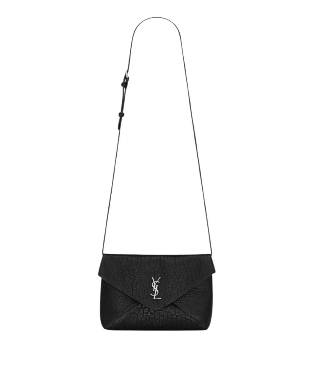 SAINT LAURENT Черная кожаная сумка через плечо, фото 1