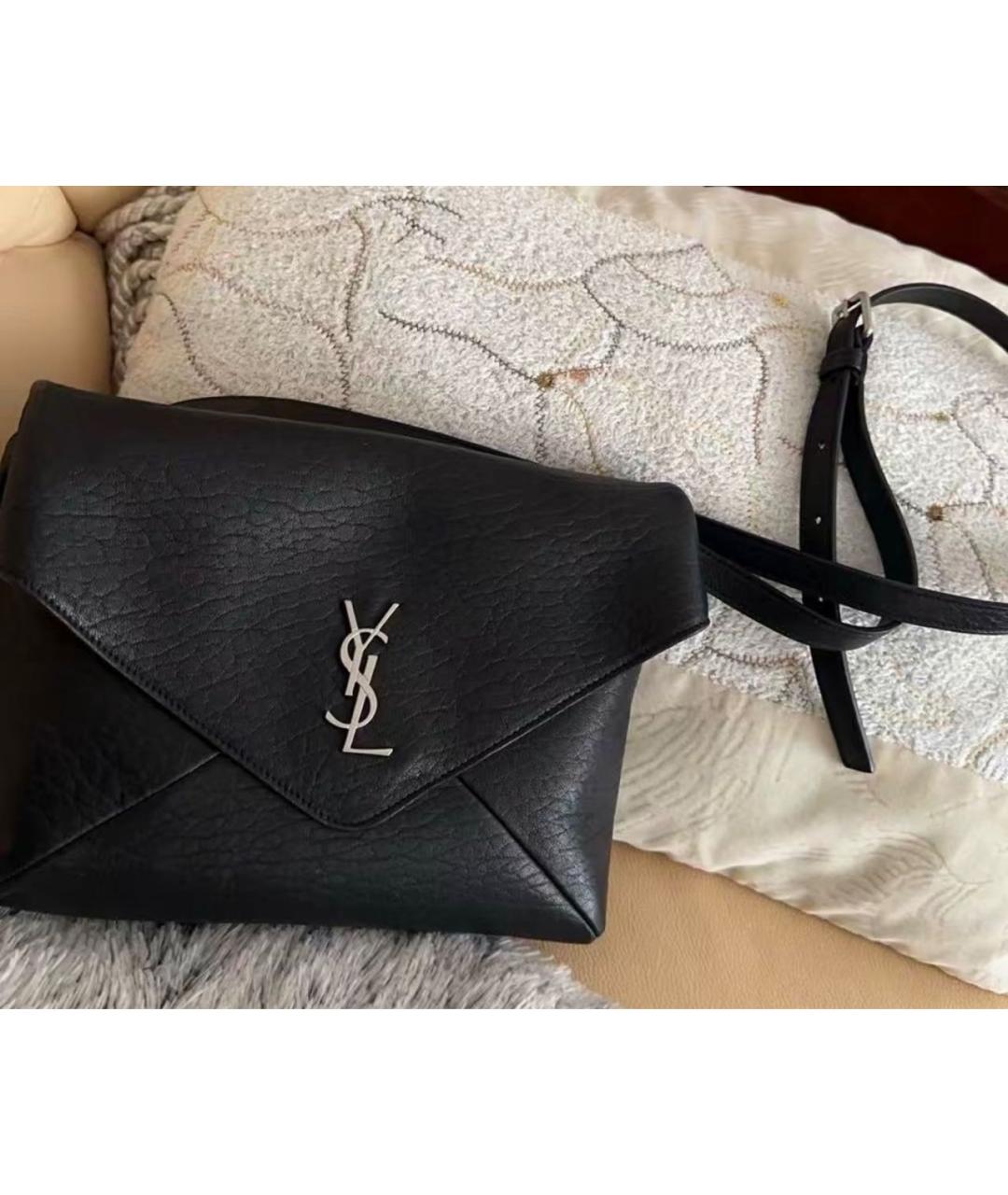 SAINT LAURENT Черная кожаная сумка через плечо, фото 8