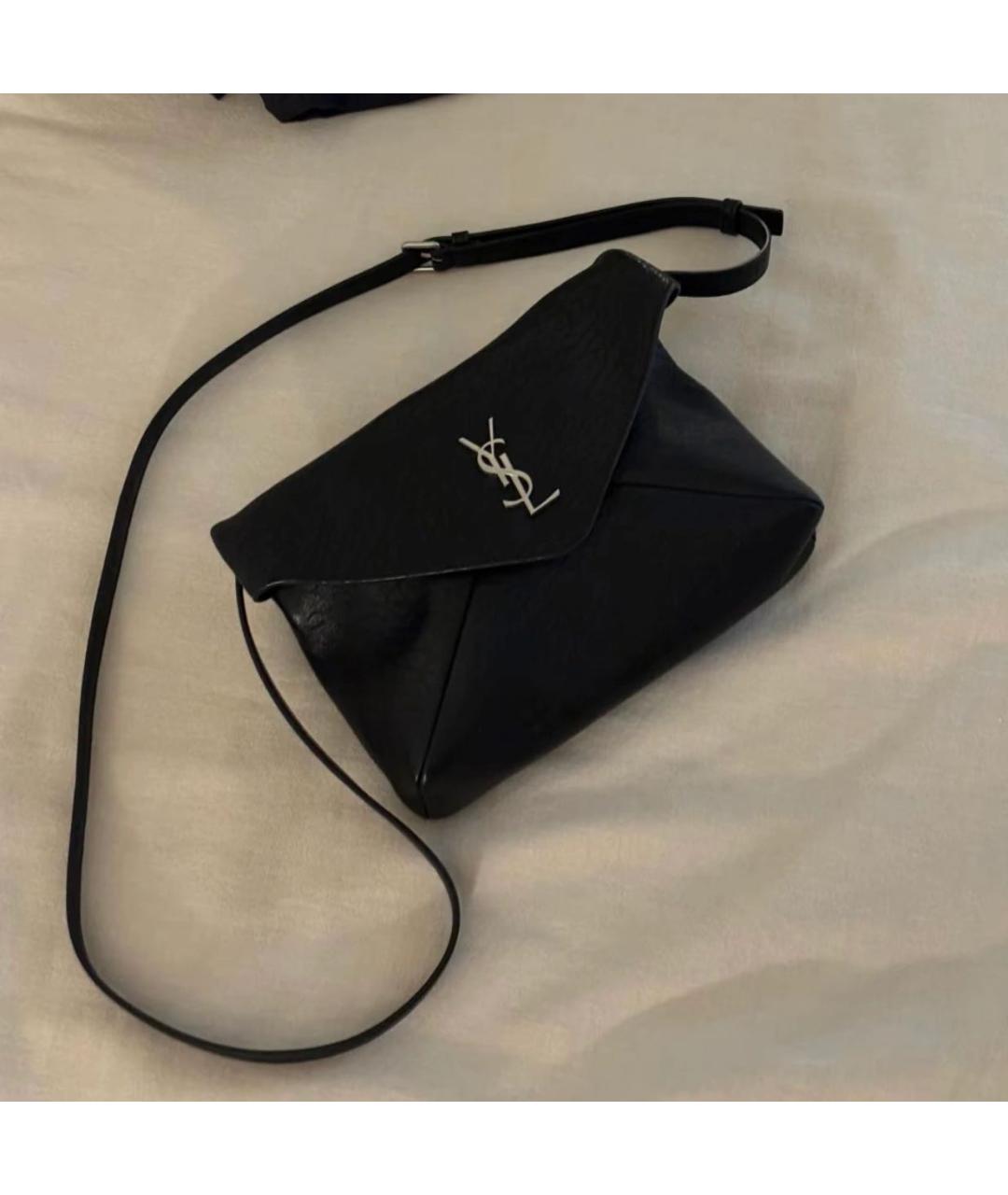 SAINT LAURENT Черная кожаная сумка через плечо, фото 6