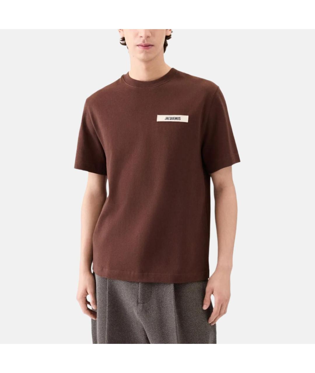 JACQUEMUS Коричневая футболка, фото 2