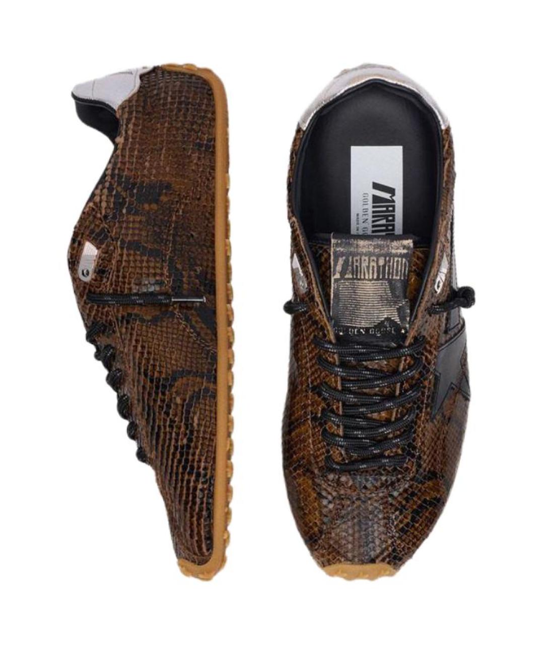 GOLDEN GOOSE DELUXE BRAND Коричневые кожаные кроссовки, фото 4