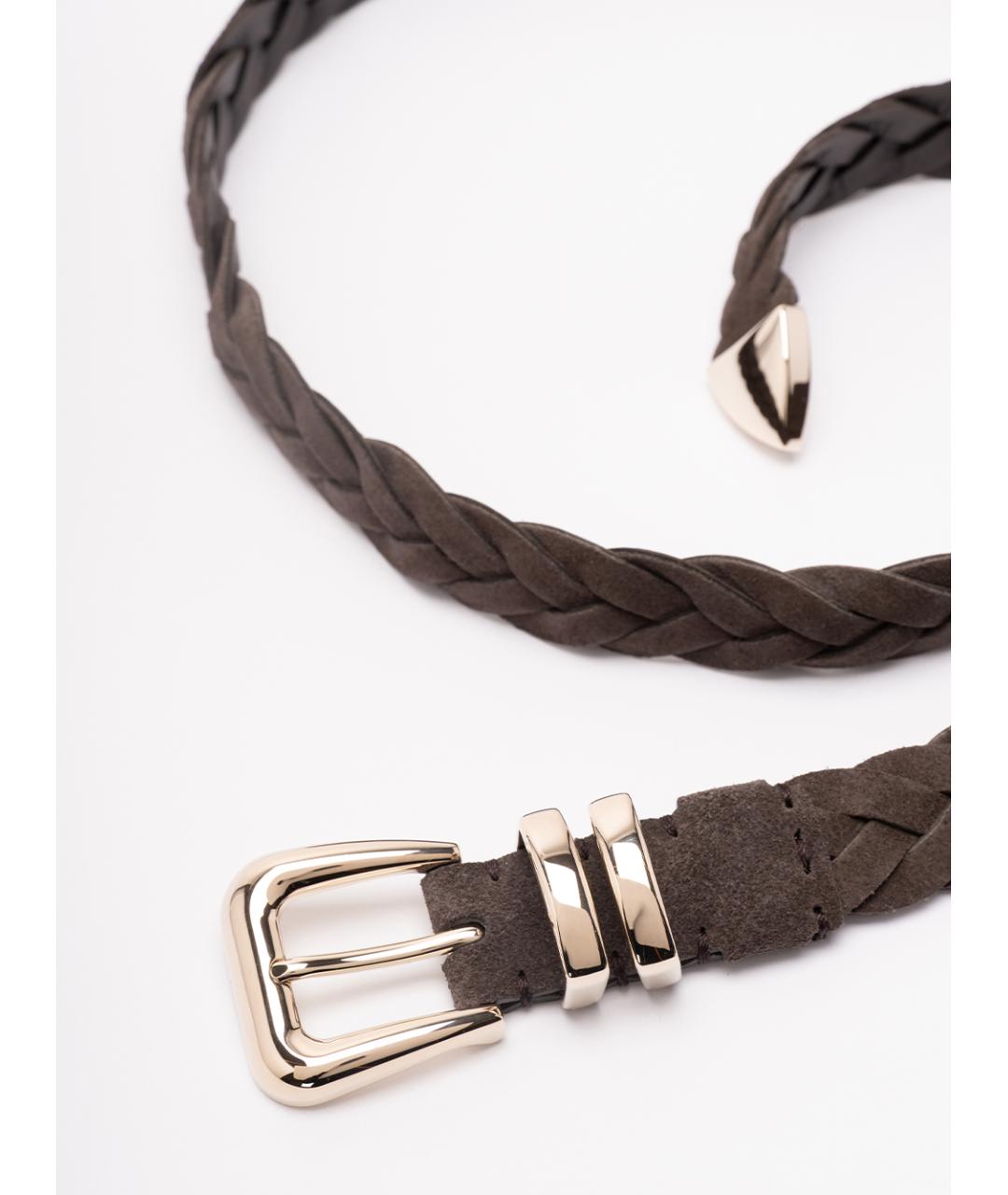 BRUNELLO CUCINELLI Коричневый замшевый ремень, фото 2