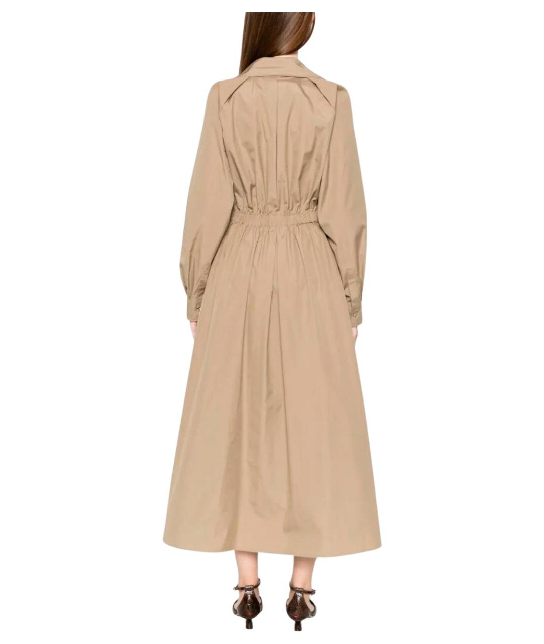 MAX MARA Бежевое хлопковое платье, фото 4