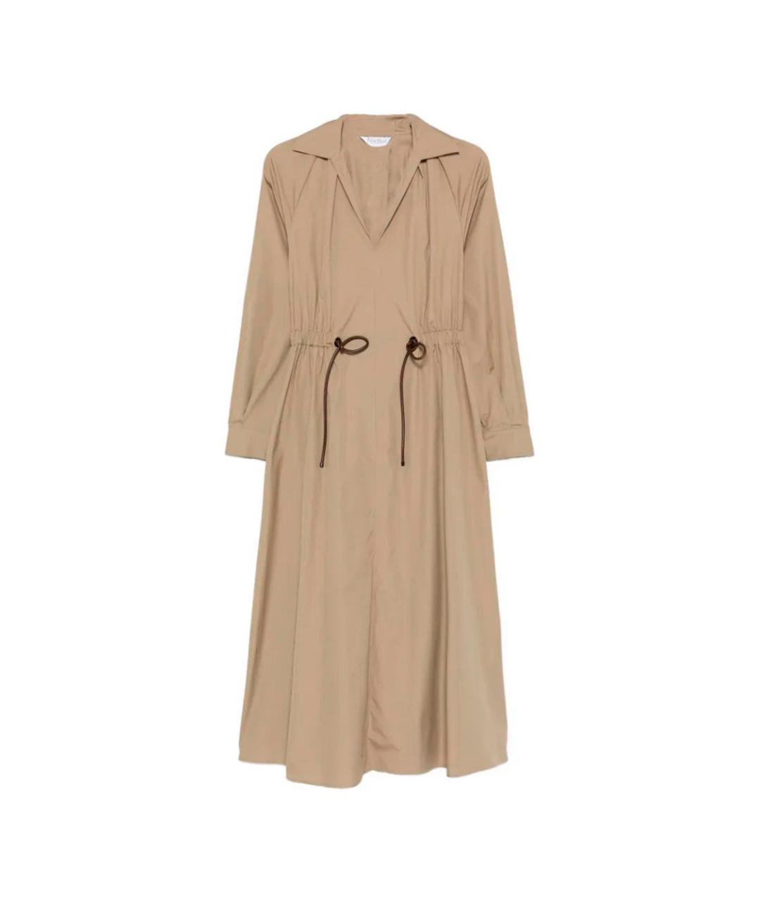MAX MARA Бежевое хлопковое платье, фото 1