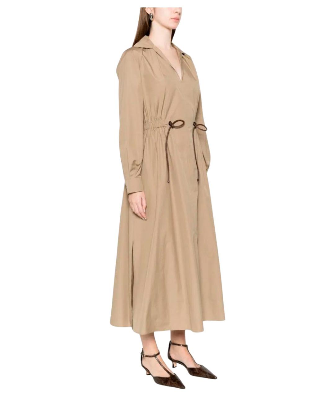 MAX MARA Бежевое хлопковое платье, фото 5