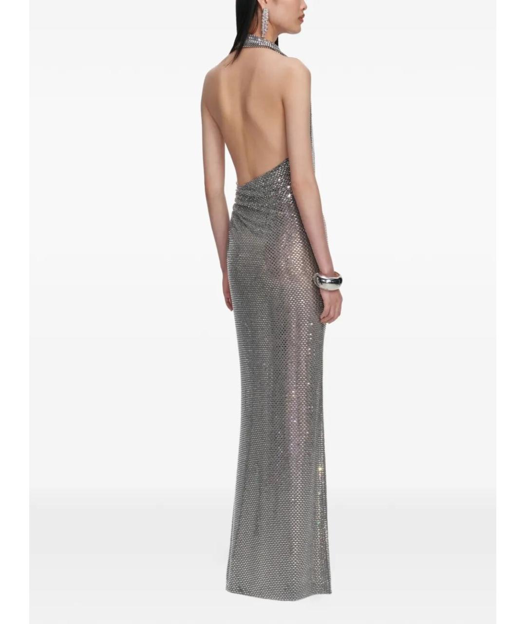 SELF-PORTRAIT Серебряное полиэстеровое вечернее платье, фото 4