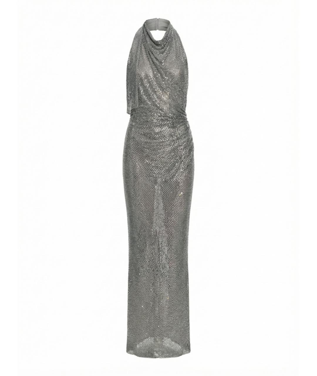 SELF-PORTRAIT Серебряное полиэстеровое вечернее платье, фото 1