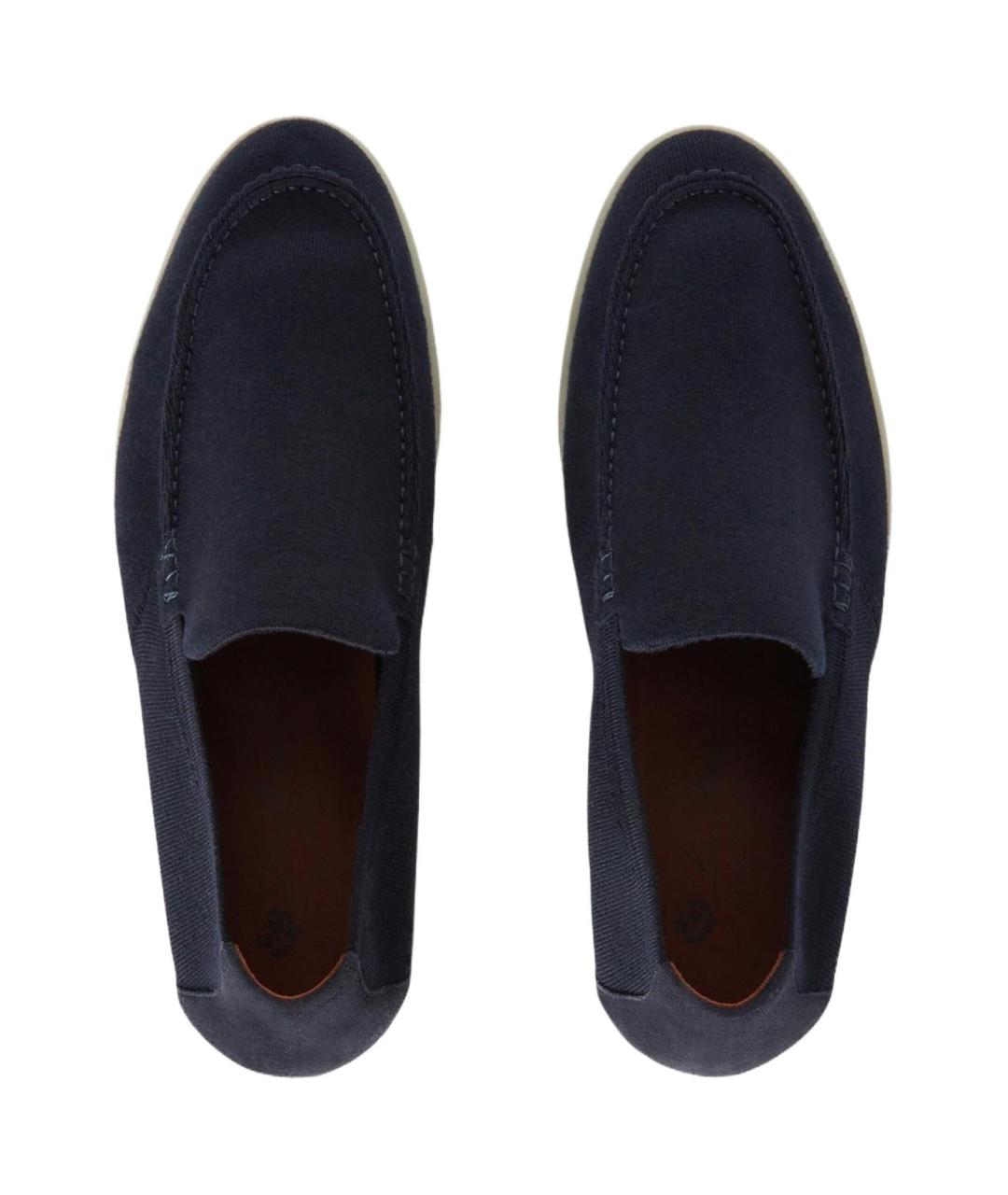 LORO PIANA Синие замшевые лоферы, фото 5