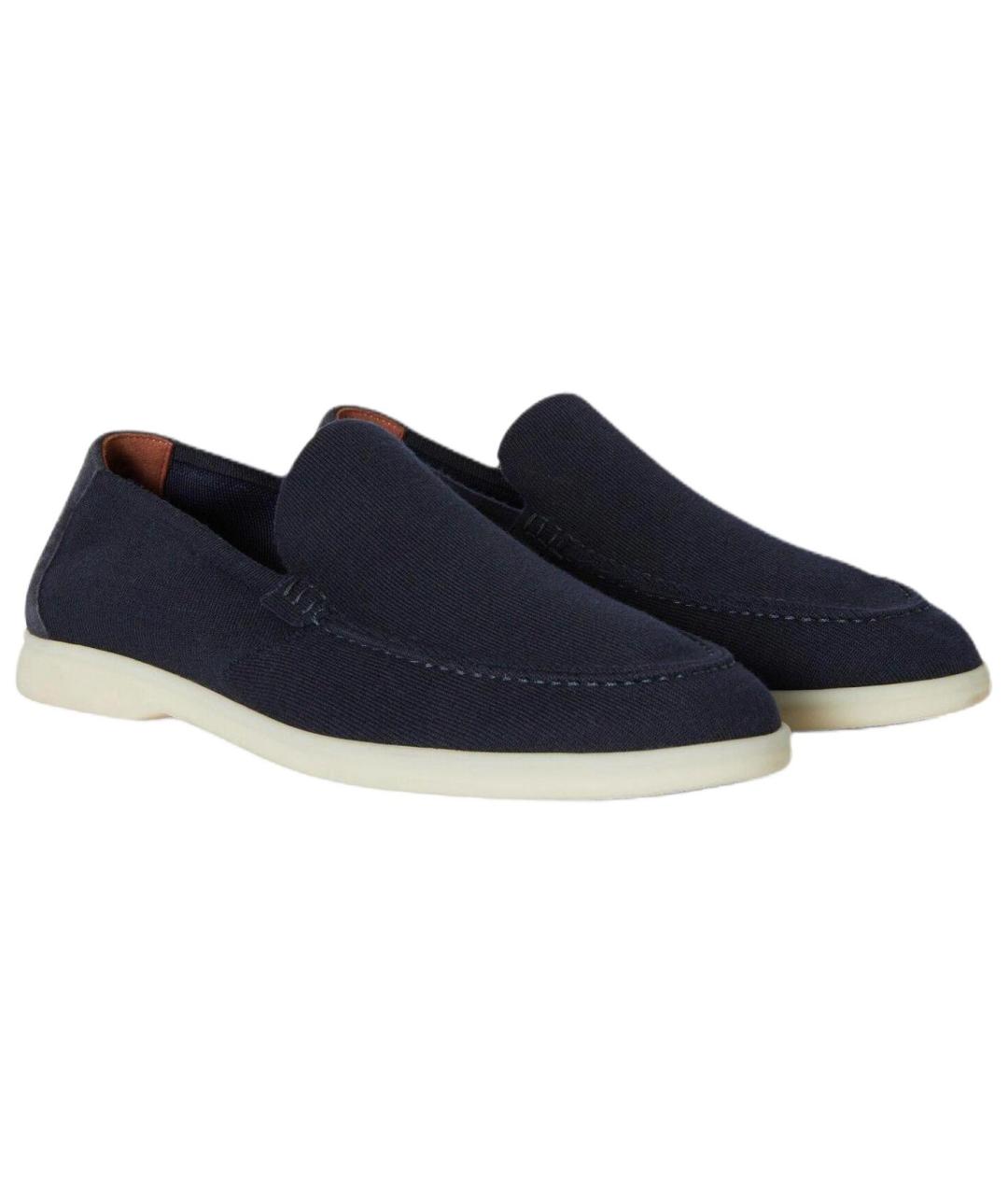 LORO PIANA Синие замшевые лоферы, фото 3