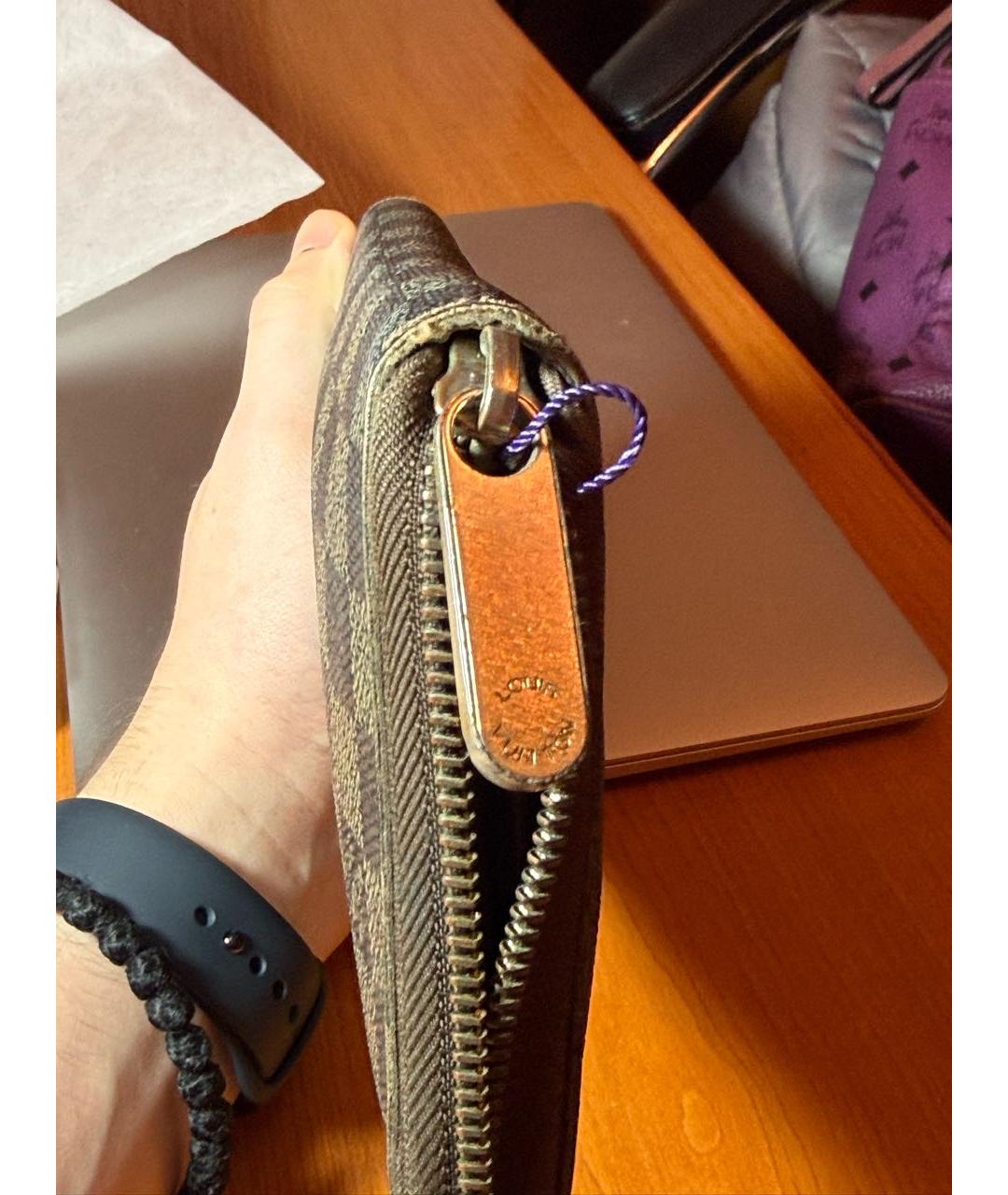 LOUIS VUITTON Коричневый кошелек, фото 4