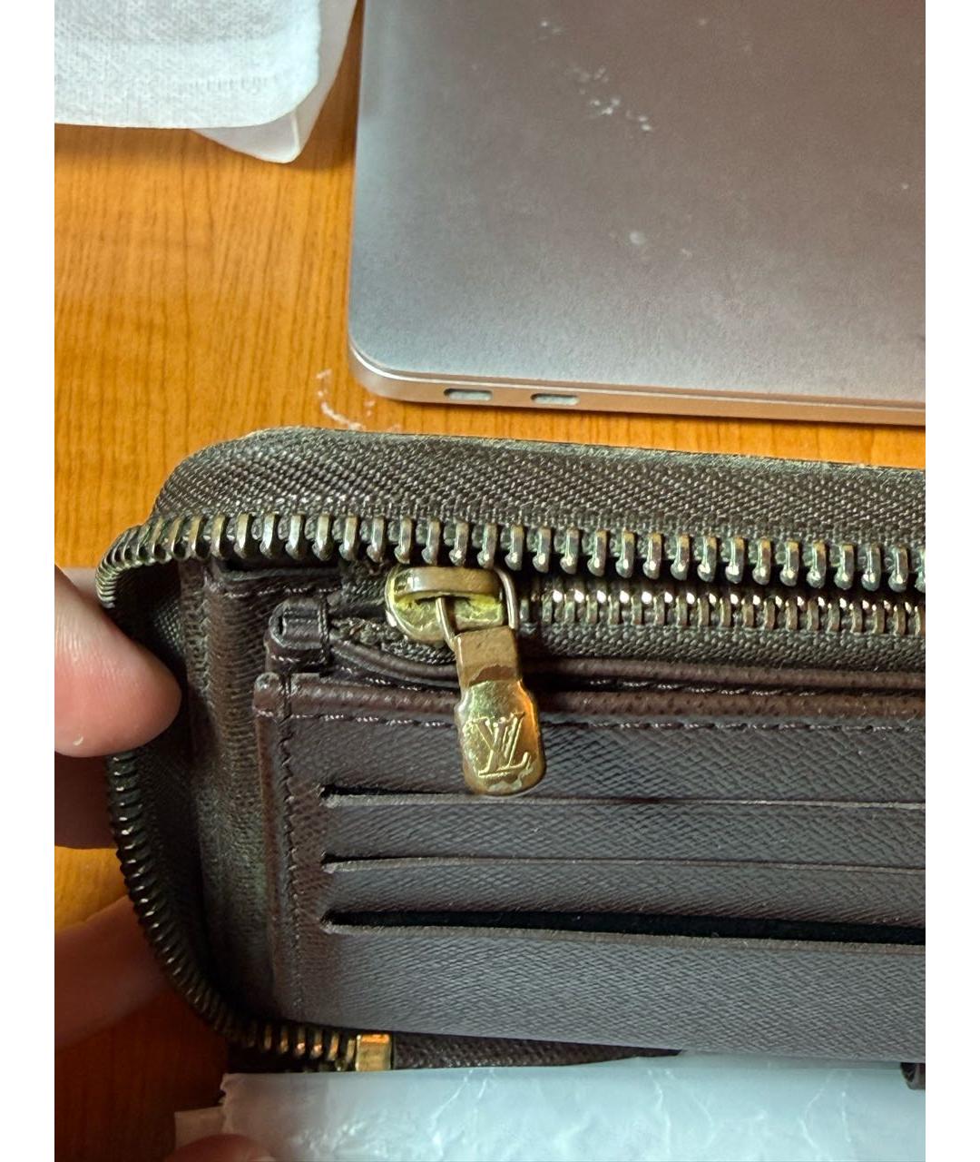 LOUIS VUITTON Коричневый кошелек, фото 5
