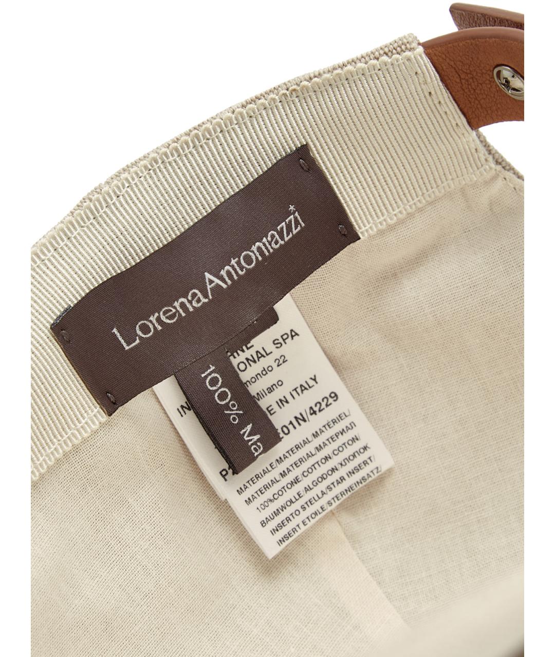 LORENA ANTONIAZZI Бежевая хлопковая кепка, фото 5