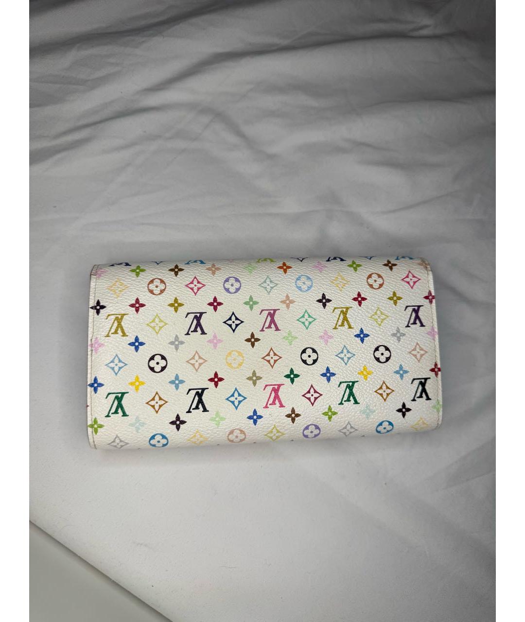 LOUIS VUITTON Белый кожаный кошелек, фото 3