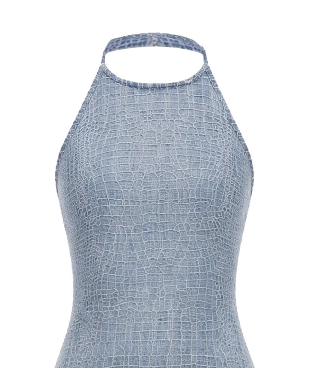 SELF-PORTRAIT Синее хлопковое повседневное платье, фото 3