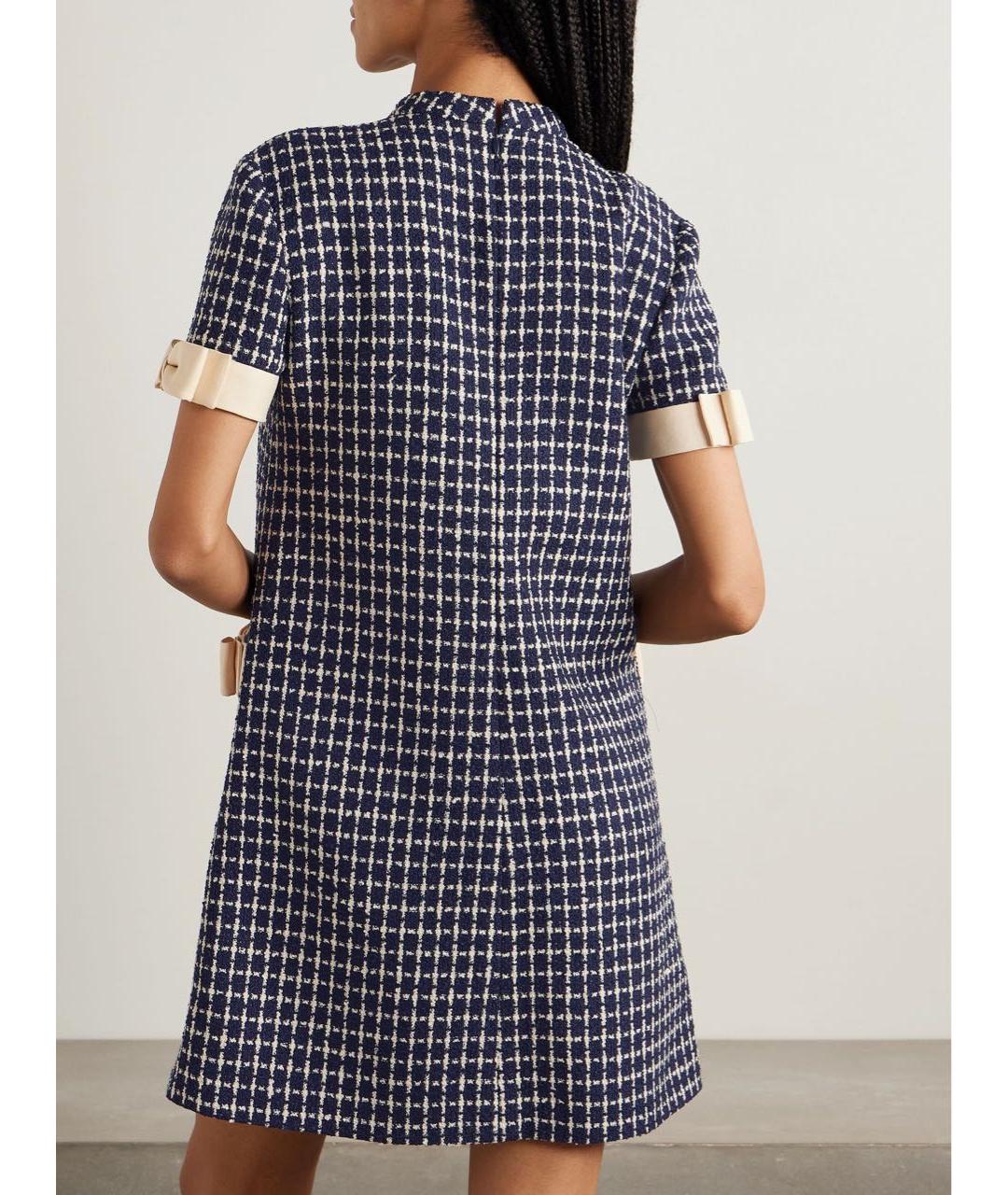 VALENTINO Синее шерстяное повседневное платье, фото 8