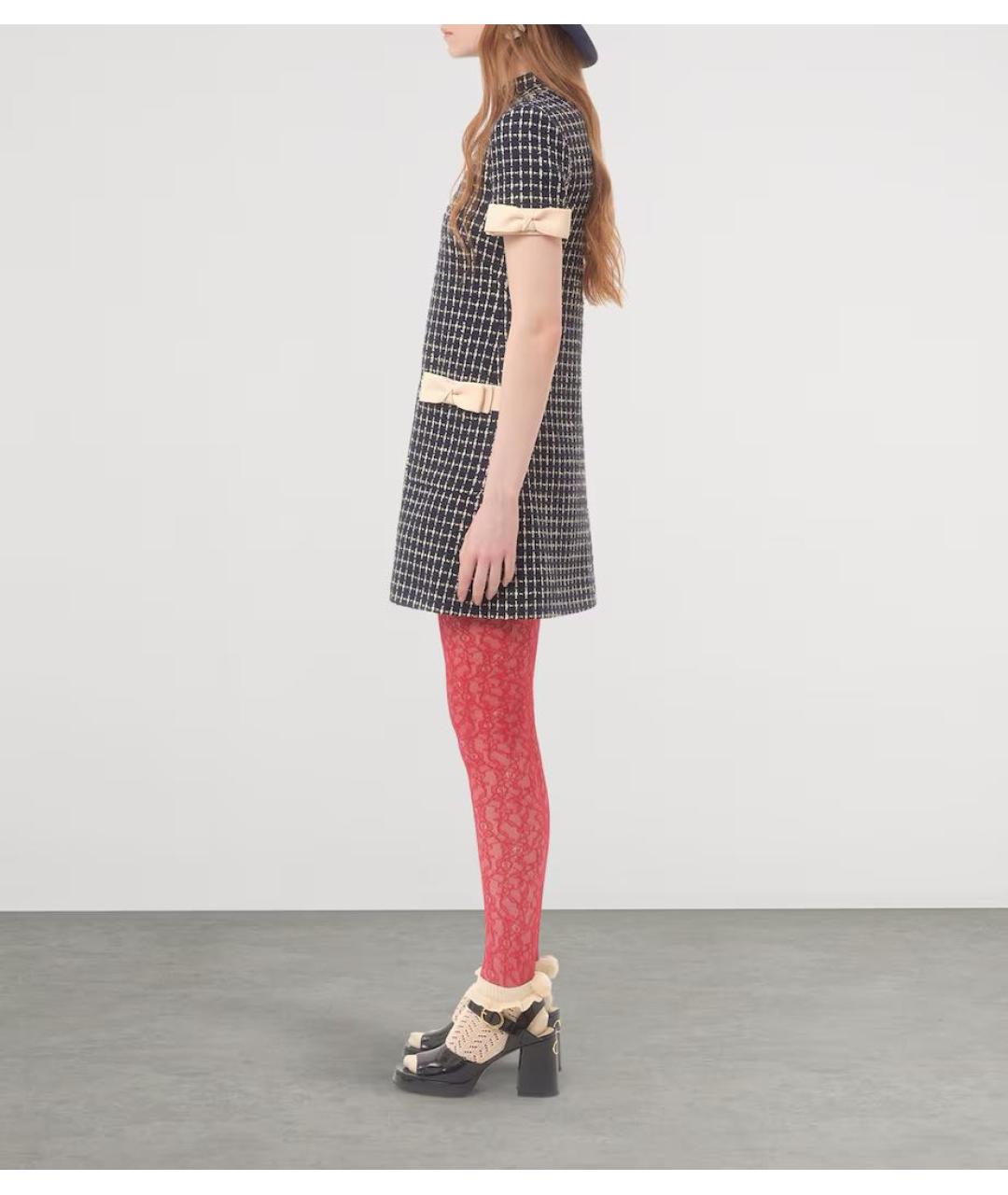 VALENTINO Синее шерстяное повседневное платье, фото 3