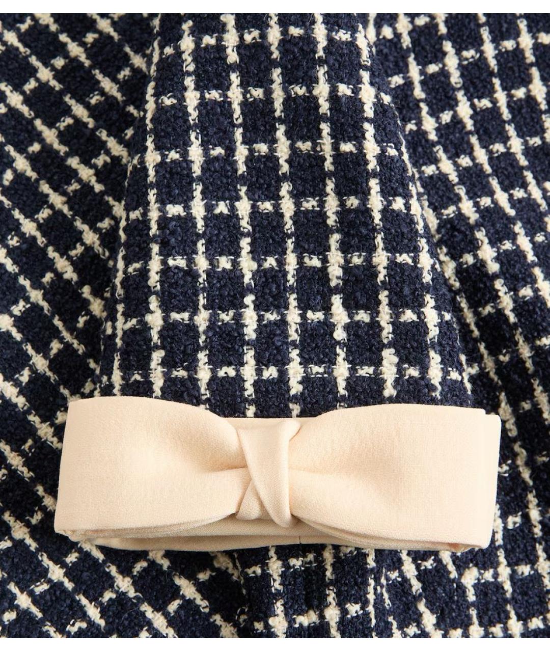 VALENTINO Синее шерстяное повседневное платье, фото 6