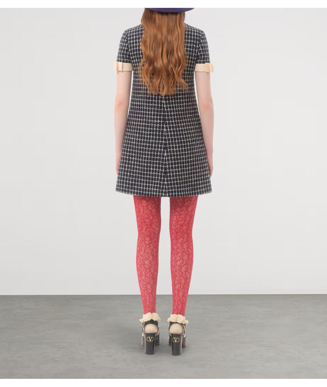 VALENTINO Синее шерстяное повседневное платье, фото 4