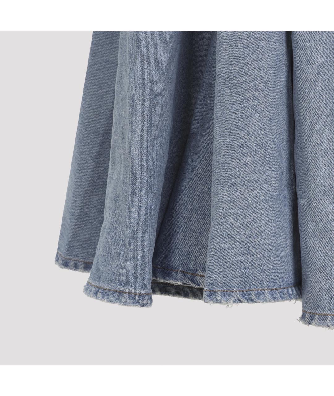 BALENCIAGA Голубая хлопковая юбка макси, фото 5