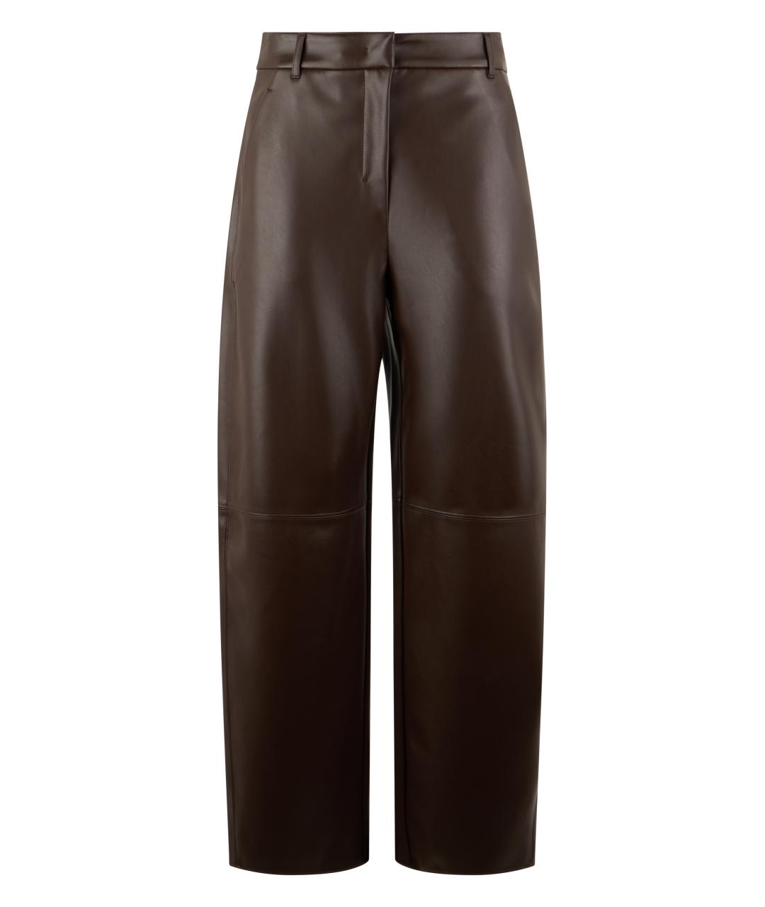 'S MAX MARA Коричневые полиэстеровые прямые брюки, фото 1