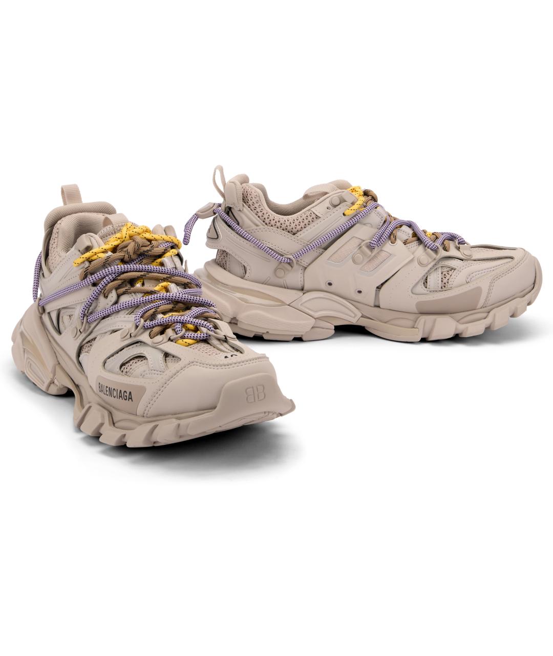 BALENCIAGA Бежевые синтетические кроссовки, фото 4
