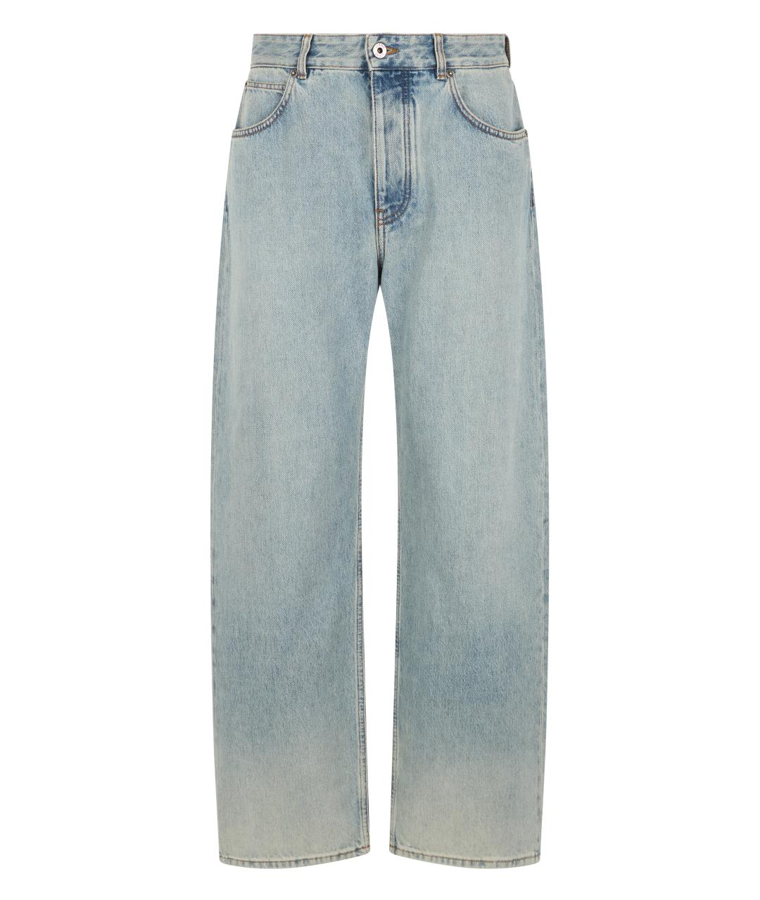LOEWE Голубые хлопковые прямые джинсы, фото 1