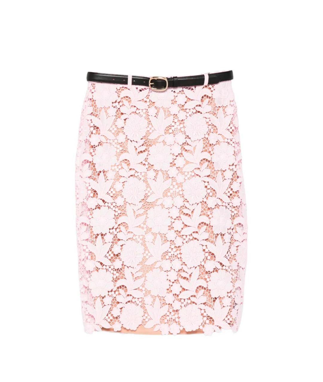 SELF-PORTRAIT Розовая полиэстеровая юбка миди, фото 1