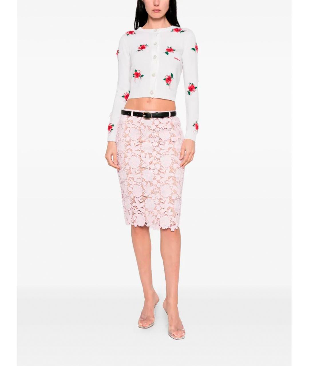 SELF-PORTRAIT Розовая полиэстеровая юбка миди, фото 2