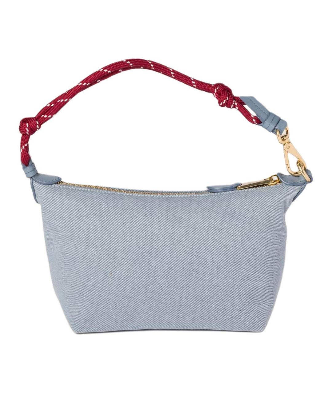 MIU MIU Голубая хлопковая сумка через плечо, фото 3