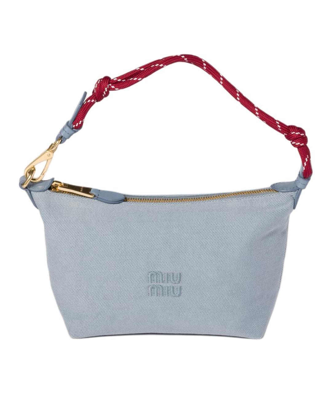 MIU MIU Голубая хлопковая сумка через плечо, фото 1
