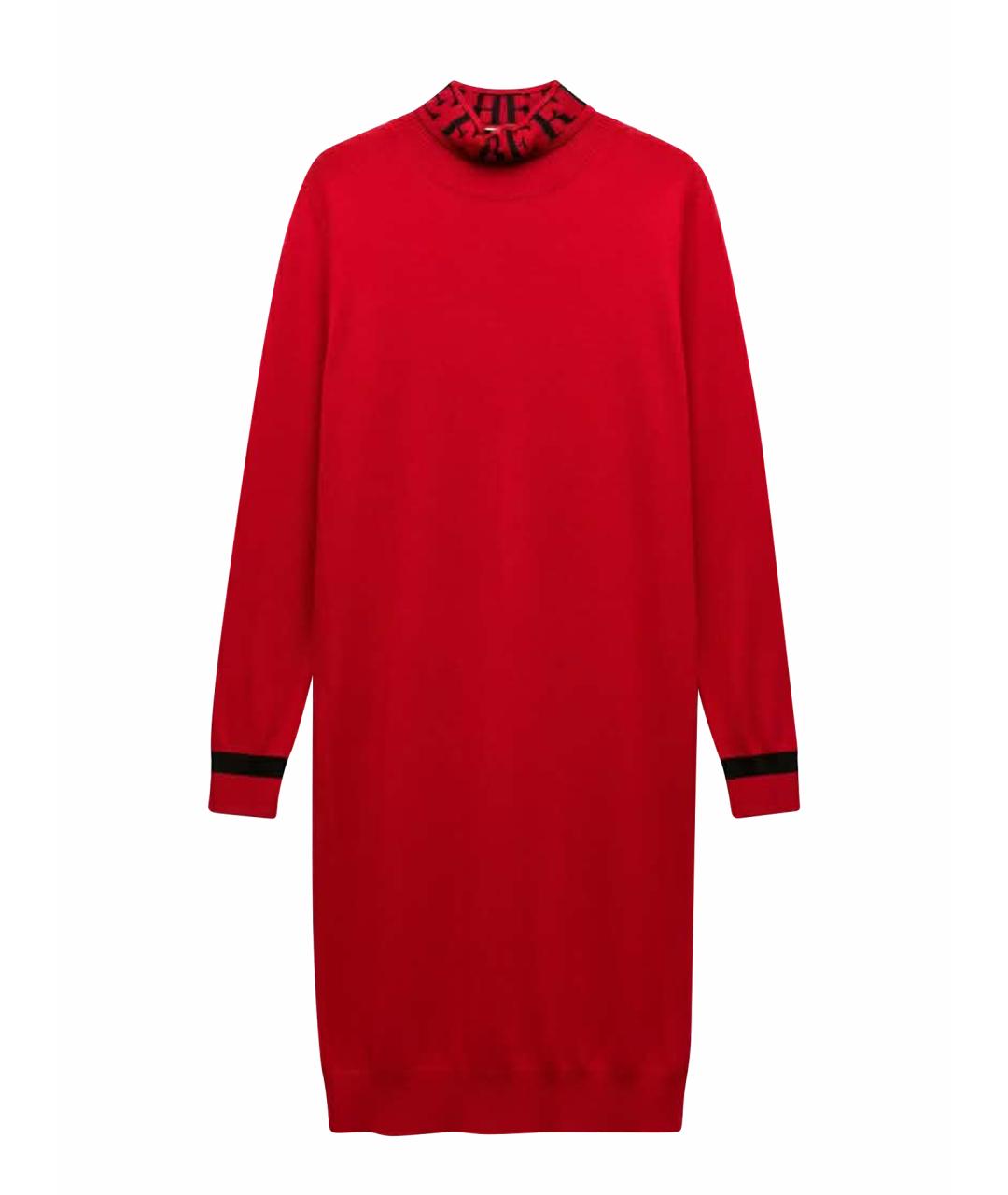 ICEBERG Красное шерстяное повседневное платье, фото 1