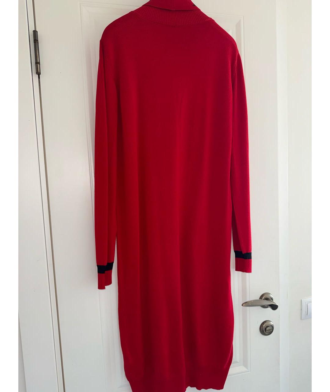 ICEBERG Красное шерстяное повседневное платье, фото 2