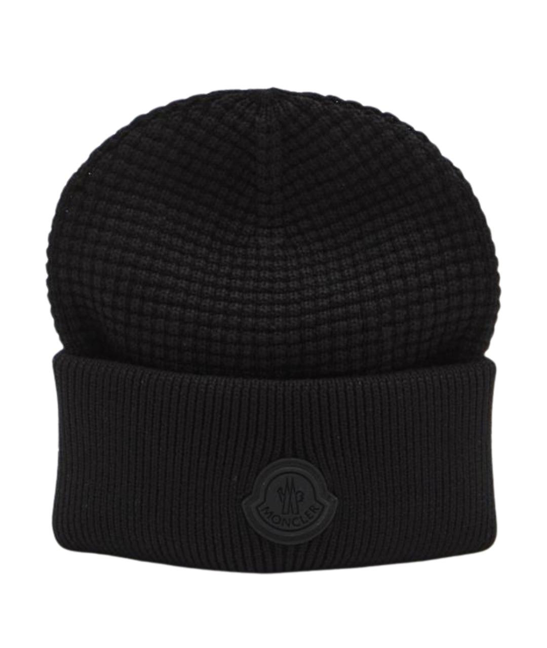 MONCLER Черная хлопковая шапка, фото 1