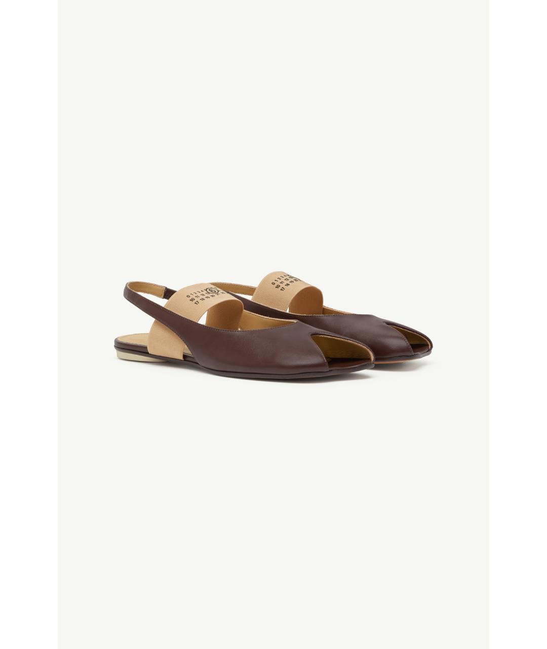 MM6 MAISON MARGIELA Коричневые кожаные балетки, фото 2