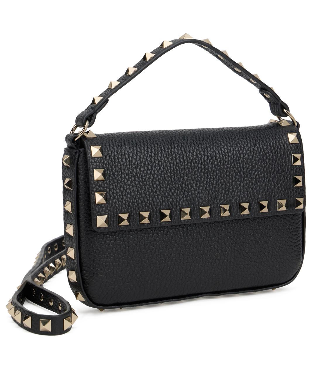 VALENTINO Черная кожаная сумка через плечо, фото 3