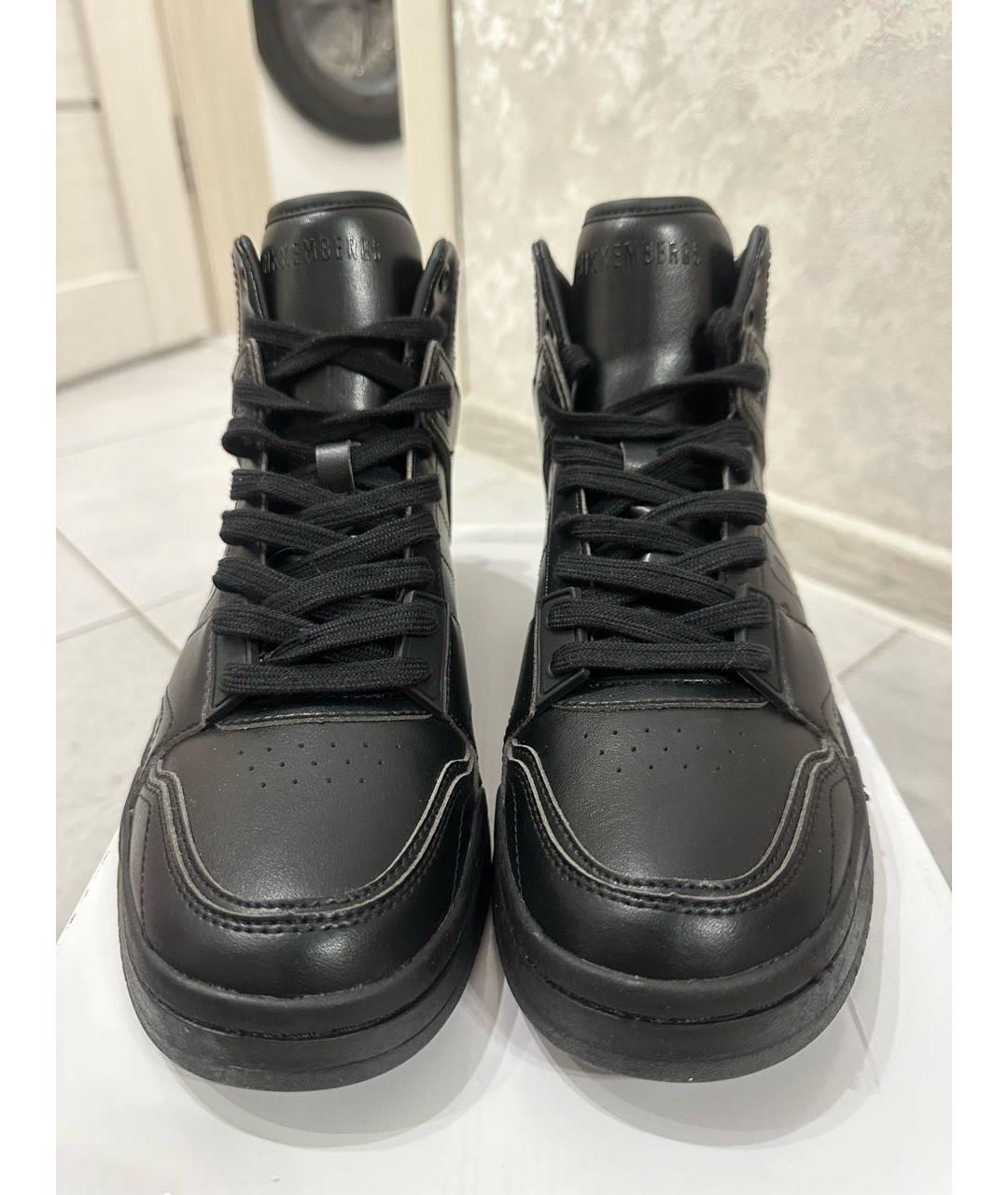 BIKKEMBERGS Черные высокие кроссовки / кеды из искусственной кожи, фото 2