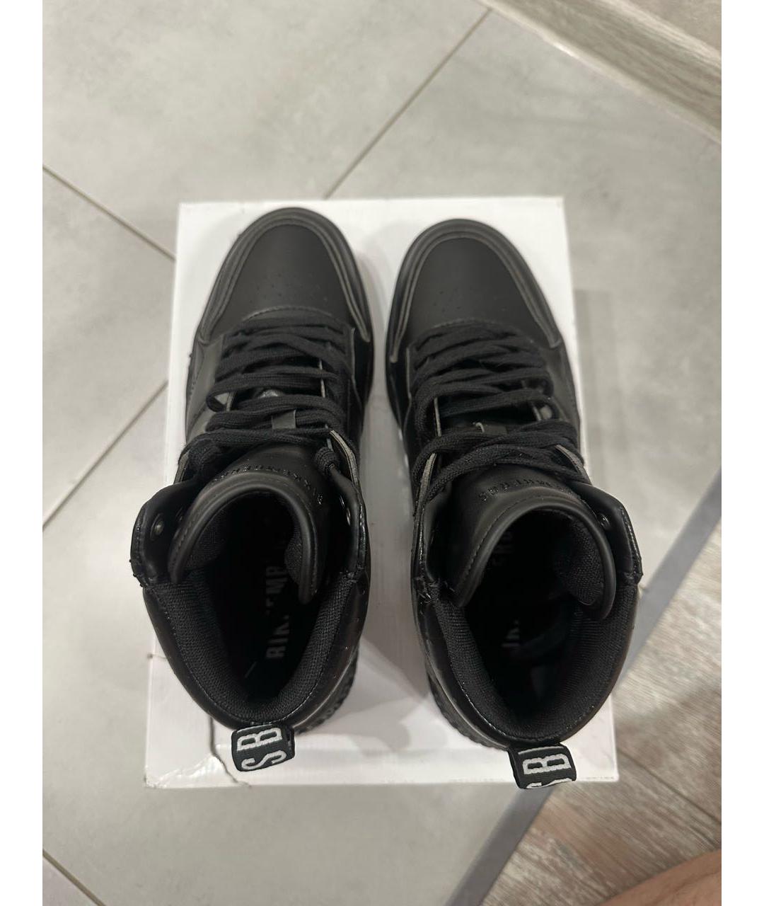 BIKKEMBERGS Черные высокие кроссовки / кеды из искусственной кожи, фото 3